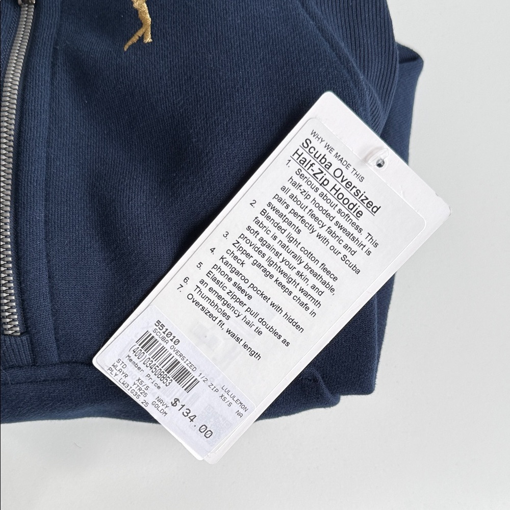 Lululemon PLAYERS championship PGA Tour Gold Man embroidered Half-Zip Hoodie - Picture 3 of 5